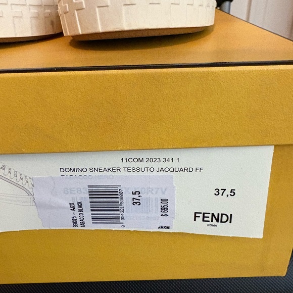 Fendi Cream and Tan Domino Sneakers - Picture 2 of 7
